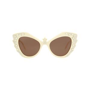 Gucci Cat Eye-Frame Acetate Sunglasses Ivory Womens